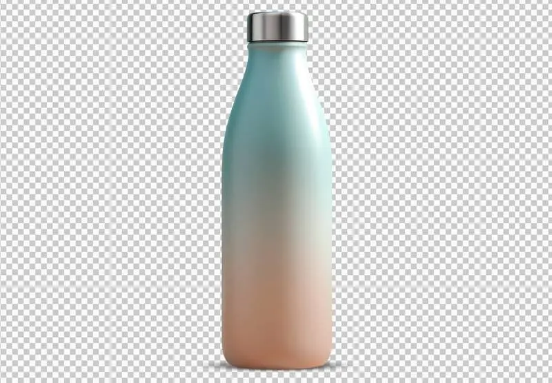 Metallic Bottle Isolated on a Transparent Background