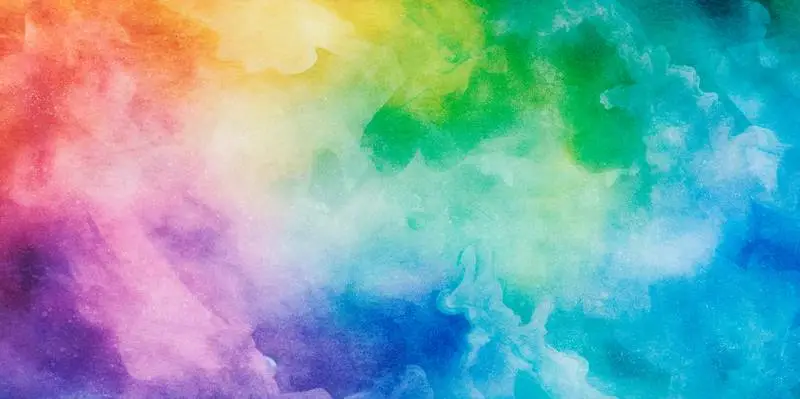 Rainbow-Colored Watercolor Painting