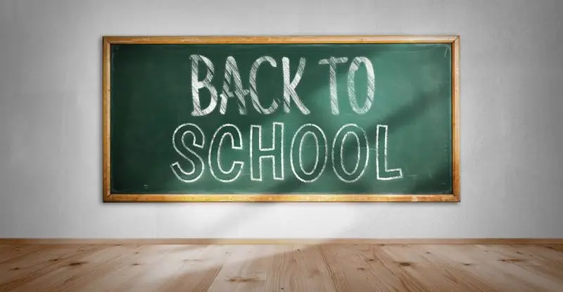Green School Board Banner for Back to School in a Room