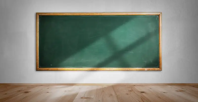 Image of a Green School Blackboard in a Room for Back to School