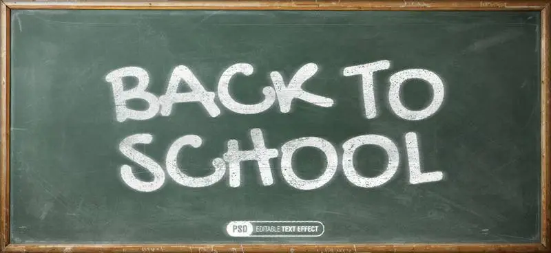 Back to School Text Effect on a Realistic Green School Board