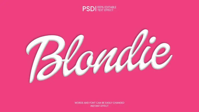 Pink and White Doll 3D Text Effect