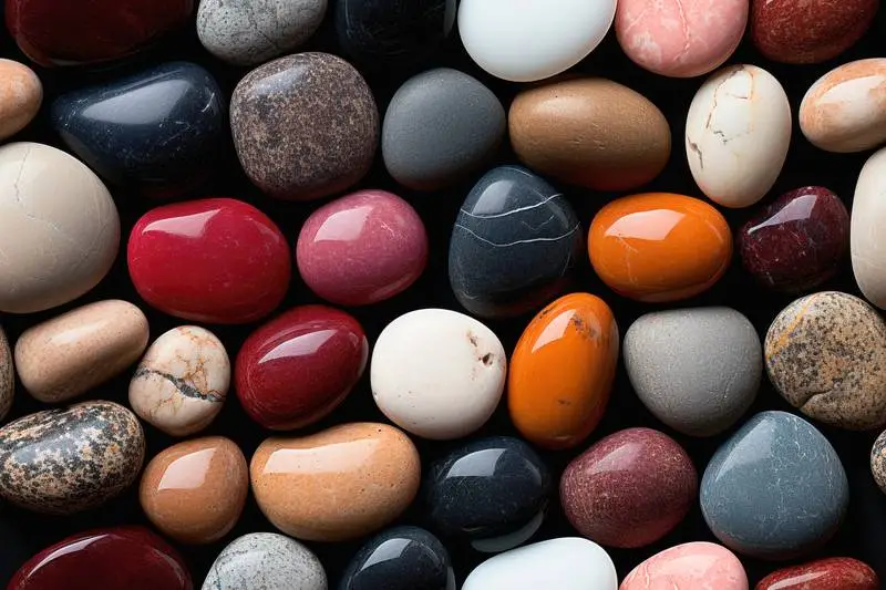 Photo of Rounded and Shiny Colored River Stones