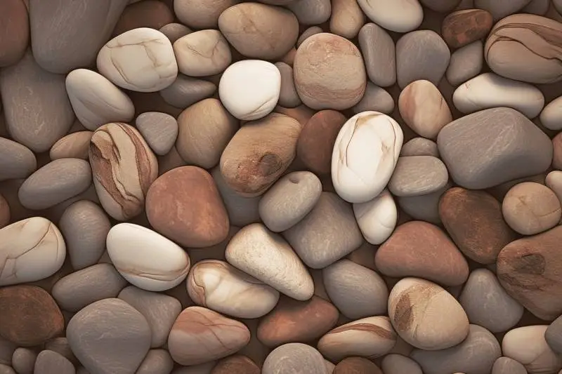 Photo of Rounded River Pebbles in Soft Colors