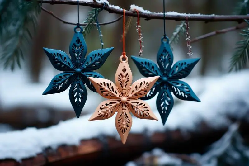 Hanging Wooden Snowflakes for Christmas