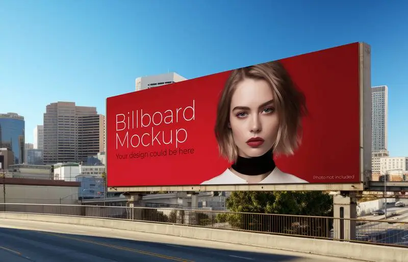 Mockup of a Large-Format Roadside Advertisement Panel