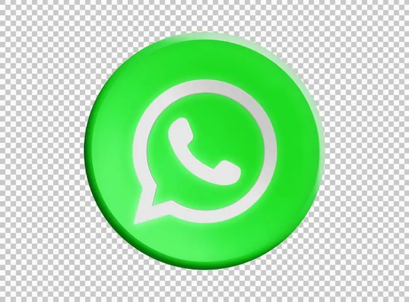 Circle with WhatsApp Logo Isolated on a Transparent Background