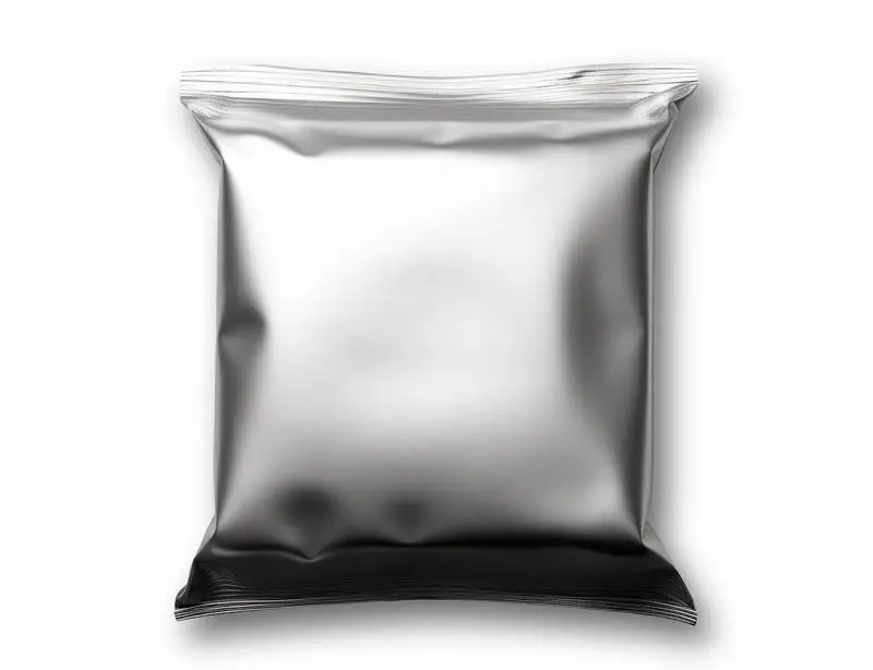 Silver Metallic Square Packaging Isolated on a White Background