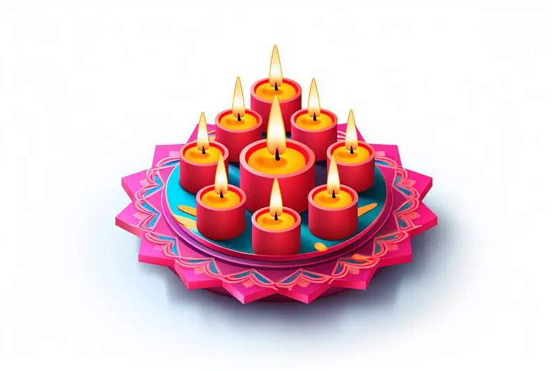 Illustration of a Candle Plate on a White Background