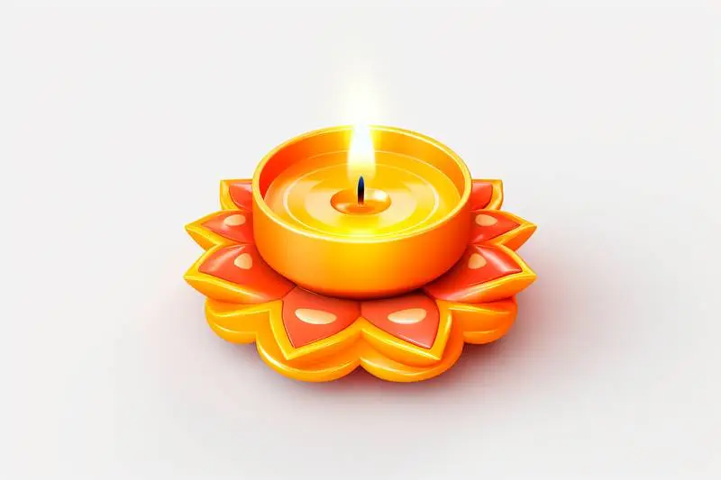 Image of a Candle on a White Background