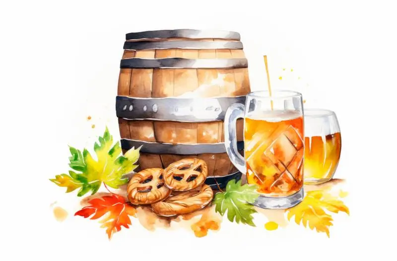 Oktoberfest Watercolour Illustration on a White Background