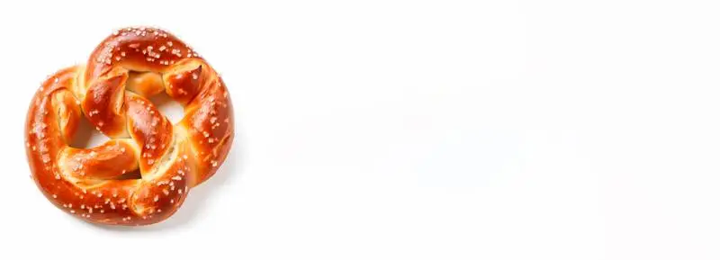 Realistic Blank Pretzel Banner on a White Background