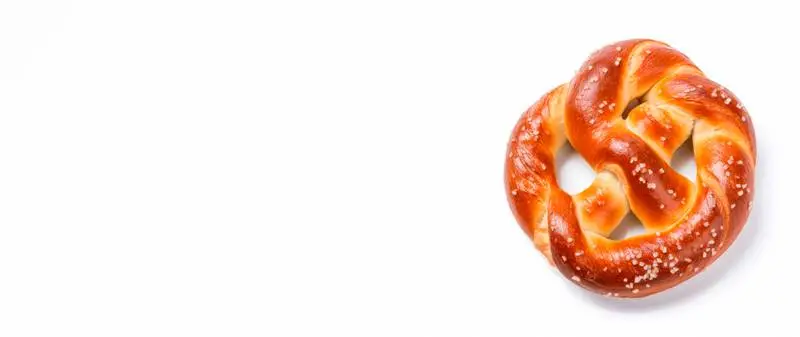 Blank Pretzel Banner on a White Background