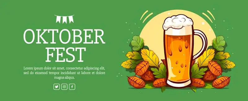 Banner Illustration of a Beer Glass on a Green Background