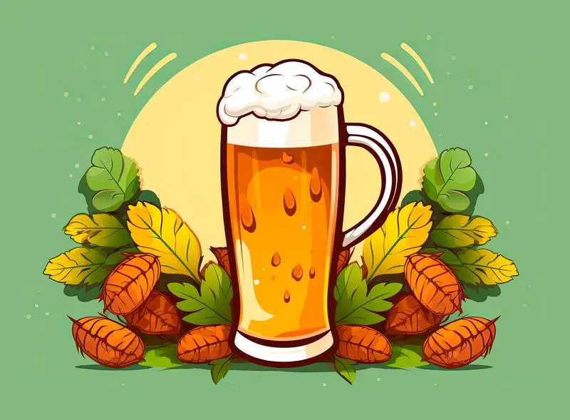 Illustration of a Beer Glass on a Green Background