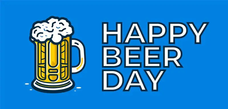 Blank Banner of a Beer Glass Illustration in Flat Style on a Blue Background for Beer Day