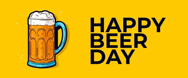 Blank Banner of a Beer Glass Illustration in Flat Style on a Yellow Background for Beer
