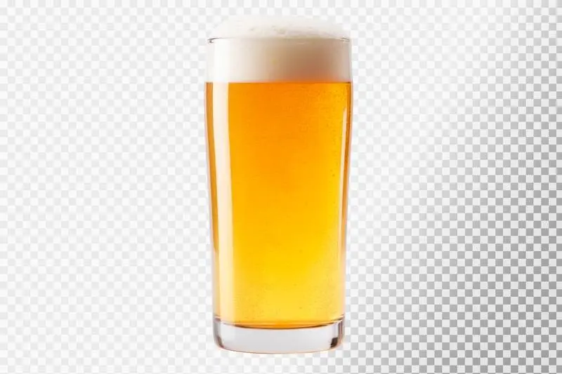 Image of a Glass of Beer Isolated on a Transparent Background