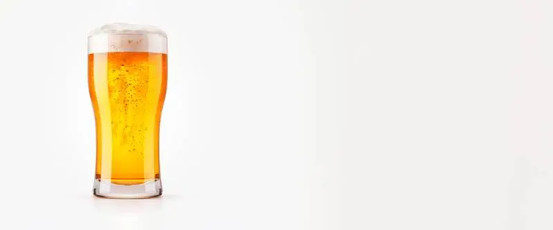 Blank Beer Glass Banner for Oktoberfest on a White Background
