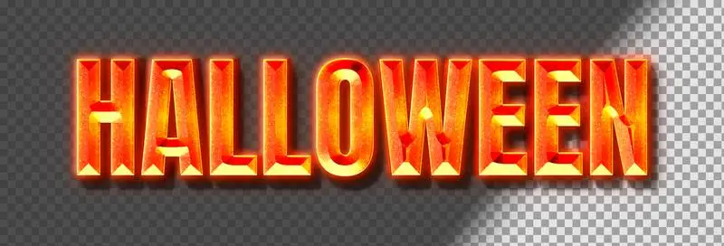 Halloween Shadow Lettering with Forged Text on a Transparent Background