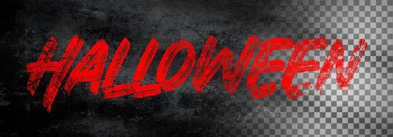 Halloween Lettering with Blood on a Transparent Background