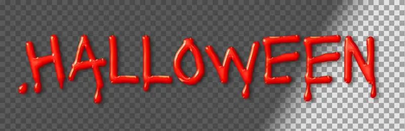 Bleeding 3D Lettering for Halloween on a Transparent Background