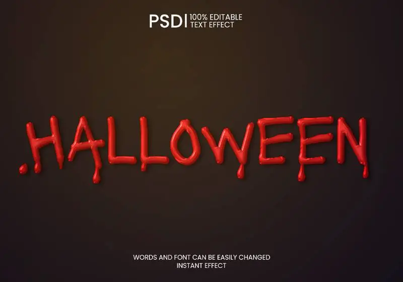 Bleeding Text Effect for Halloween on a Black Background