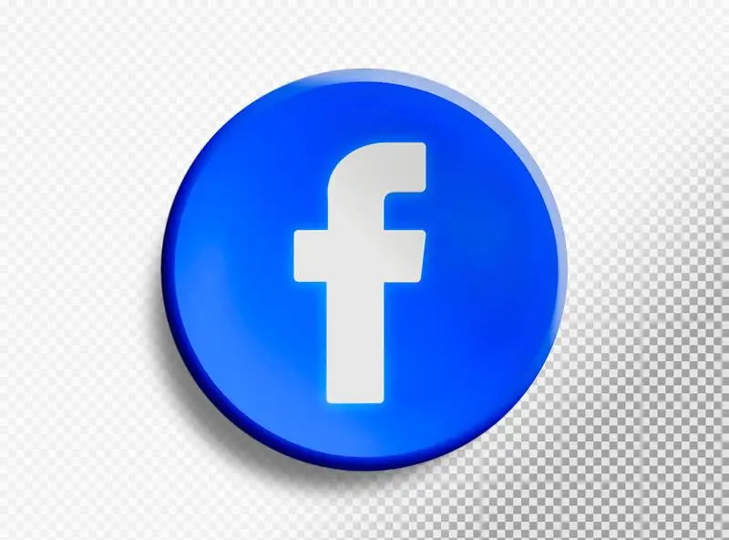Circle with Facebook Logo Isolated on a Transparent Background