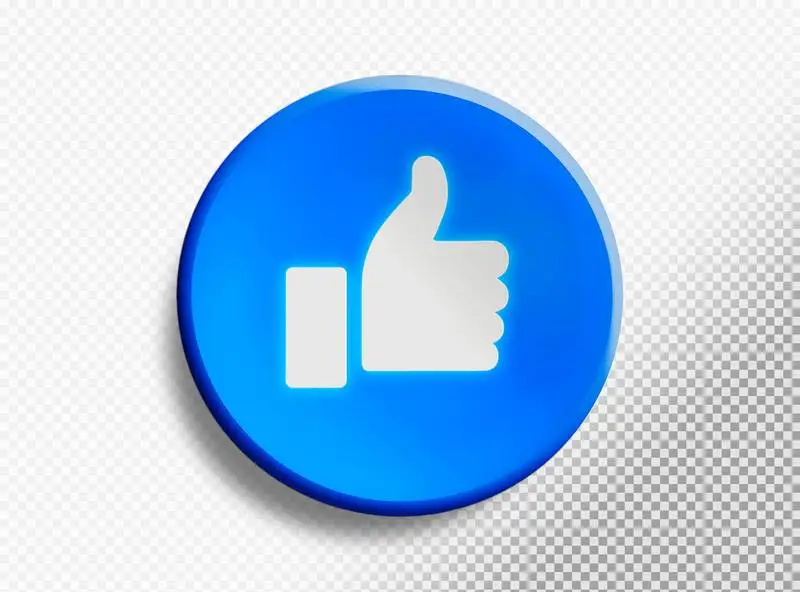 Circle with Like Symbol Isolated on a Transparent Background