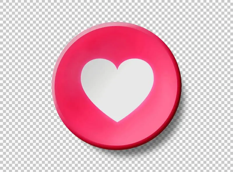 Circle with Love Symbol Isolated on a Transparent Background