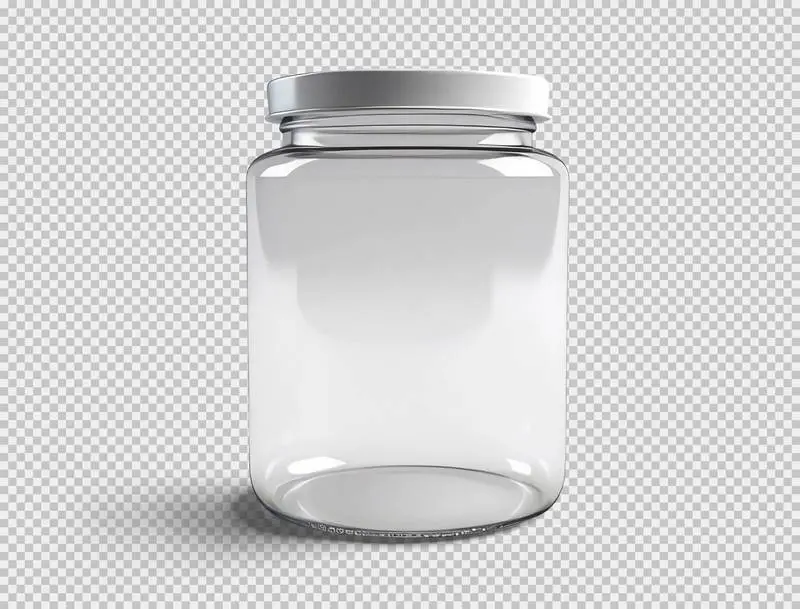 Transparent Plastic Jar with Lid Insulated on a Transparent Background