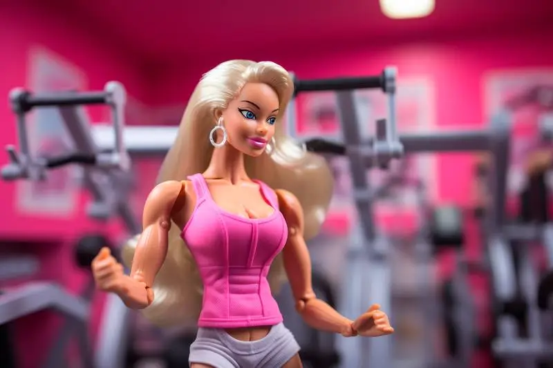Doll Girl Working Out at the Gym