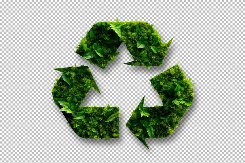 Recycling Symbol in Green Nature Isolated on a White Background