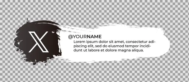 Banner for X with Paint Brushing over a Transparent Surface