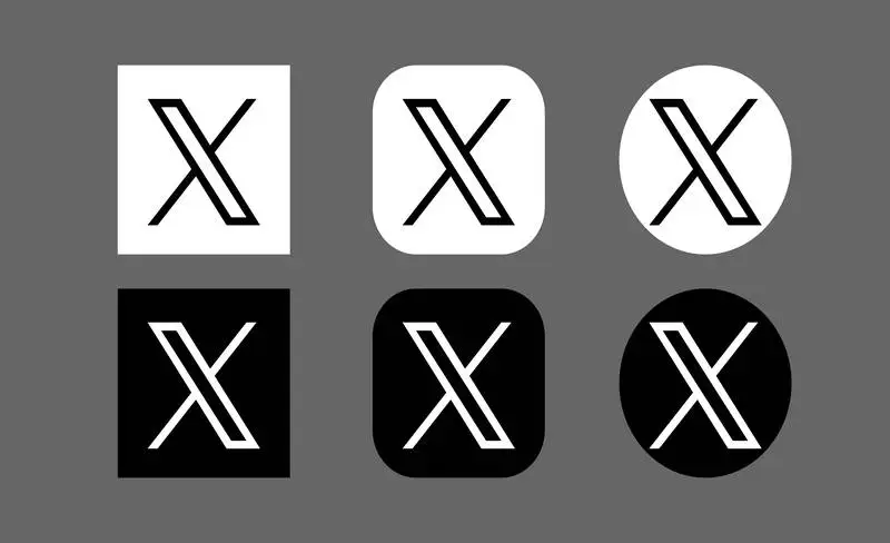 Collection of Black-and-White X Logos on a Grey Background
