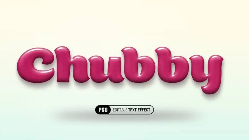 Pink Inflated 3D Text Effect