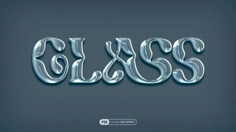 Transparent Glass Editable Text Effect