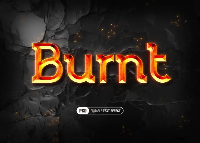 Editable Burn 3D Text Effect