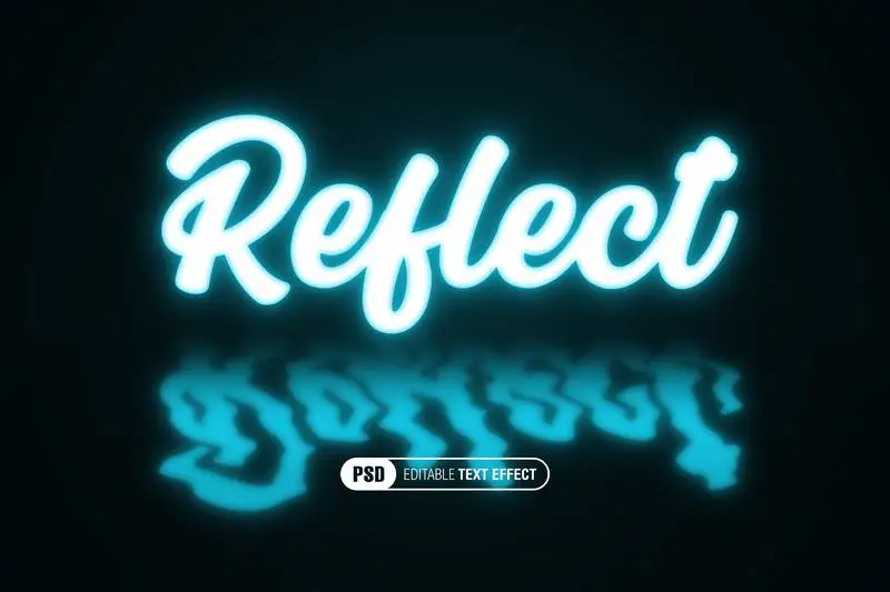Editable Reflected Light Text Effect