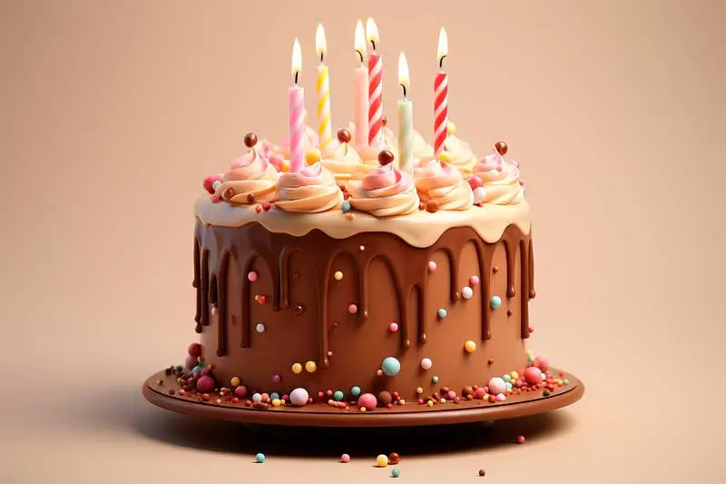 3D Render of a Funny Chocolate Birthday Cake