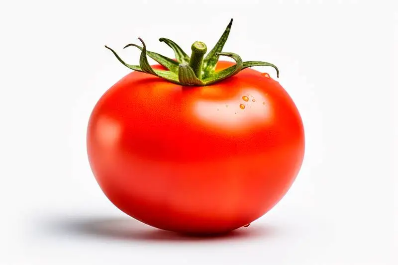 Photo of a Red Fresh Tomato on a Blank Background