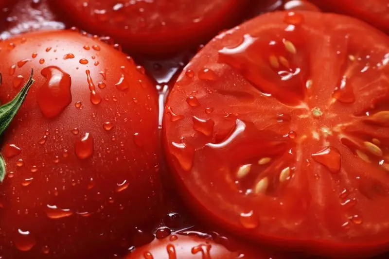 Close-Up Photo of Red Fresh Tomatoes with Water Drops