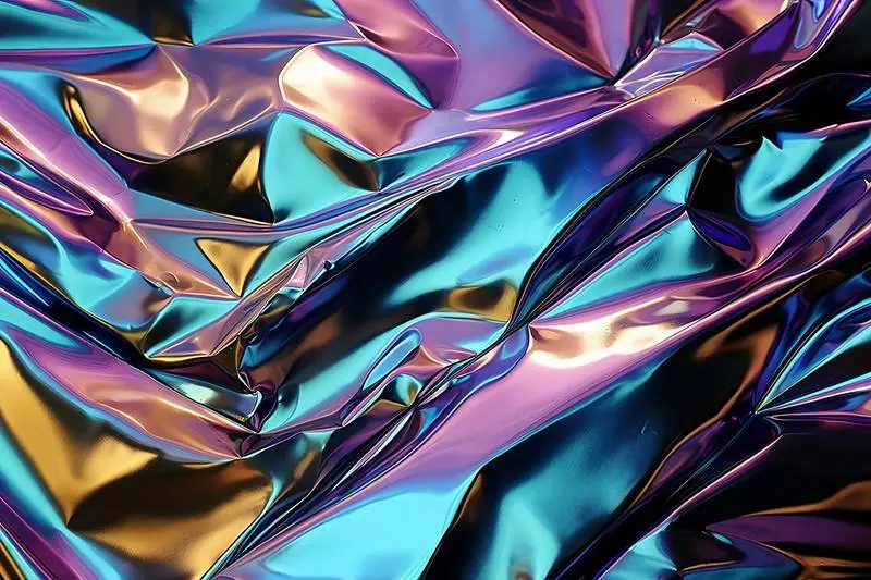 Photography of a Metallic Iridescent Fabric Texture