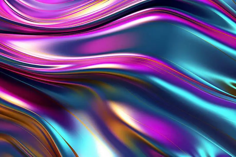 Metallic Iridescent Abstract Waving Texture
