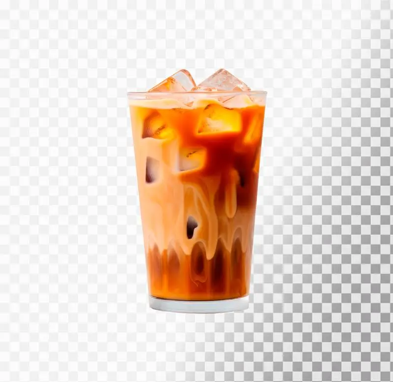 Isolated Glass of Iced Coffee on a Transparent Background