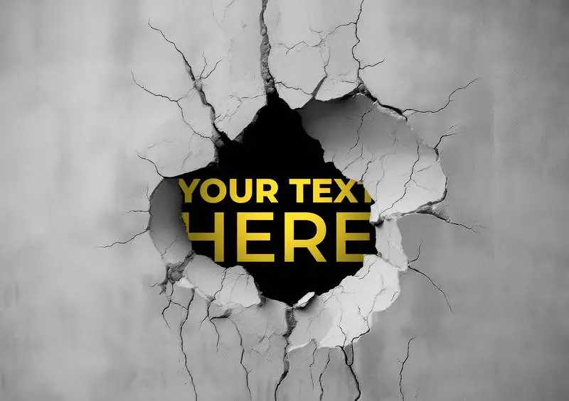 Banner of a Black Hole on a Concrete Wall with Text