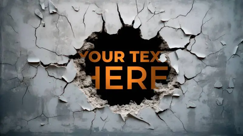 Banner of a Black Hole on a Grey Concrete Wall with Text and Shadow