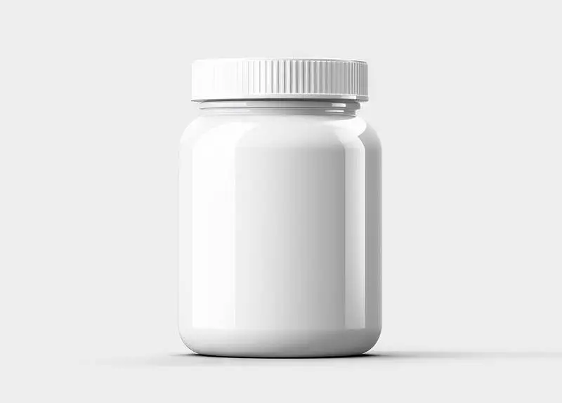 White Plastic Container on a Light Background