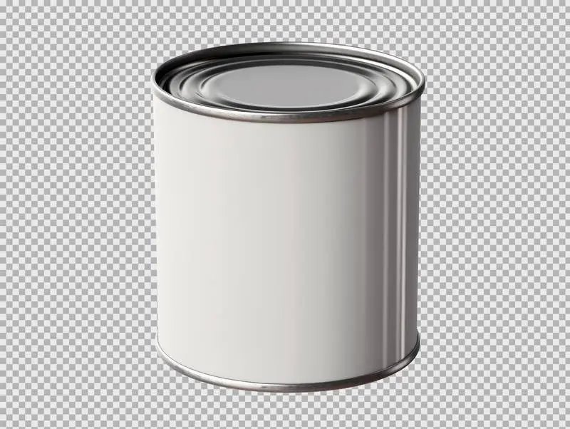 Blank Metallic Paint Can Isolated on a Transparent Background