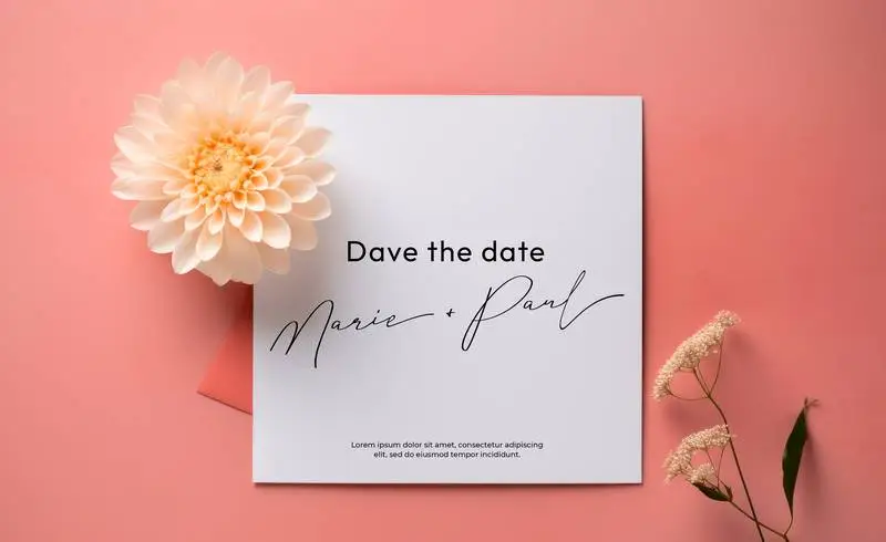 Stationery Squared Paper Sheet on a Soft Pink Background with Flowers